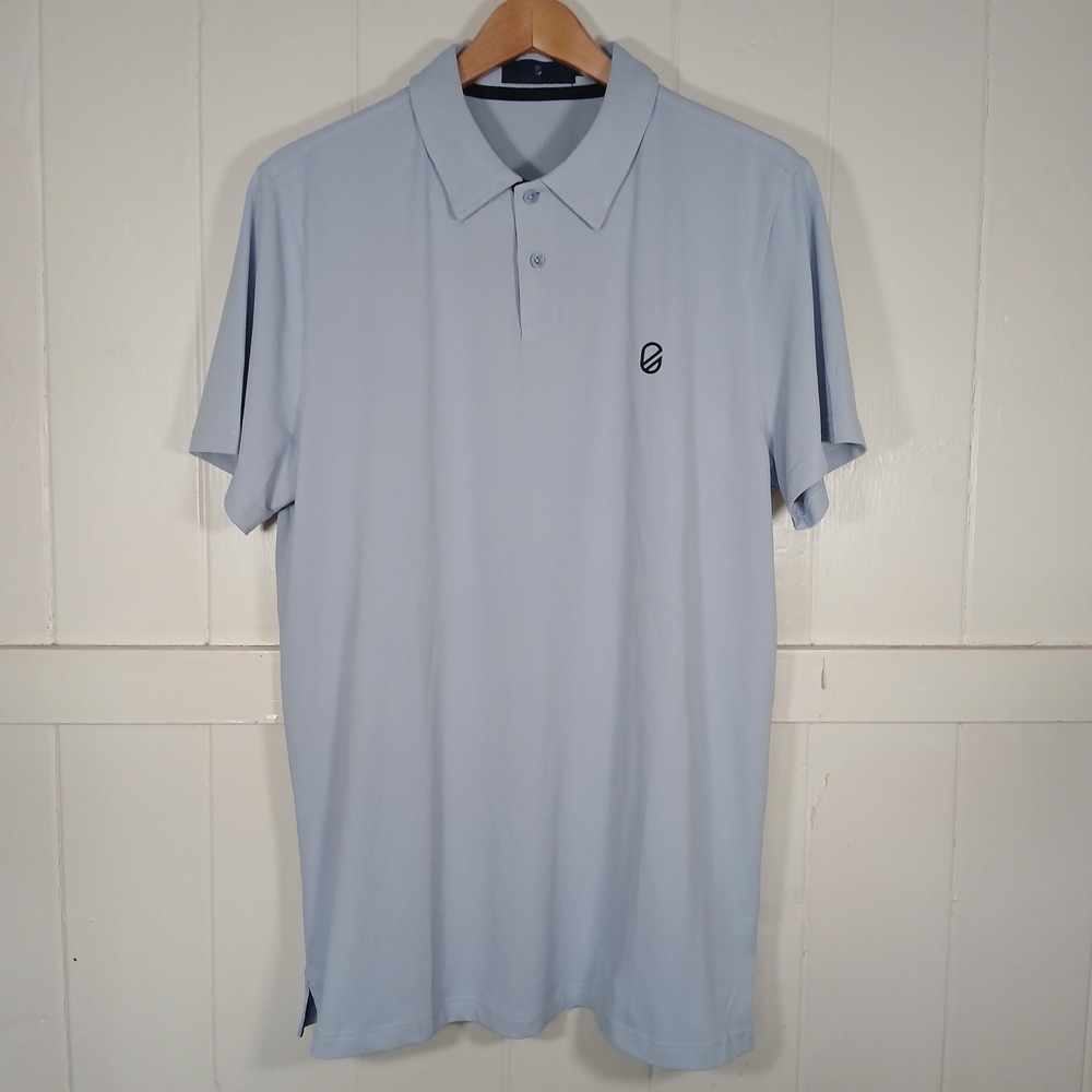Extracurricular Polo Shirt Mens Large Sky Blue Short Sleeve Performance Stretch